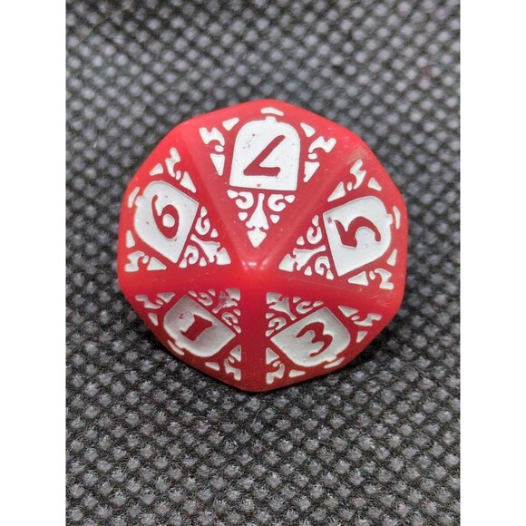 Blood & Plunder Spanish D10 Dice Red And White - Picture 6 of 6